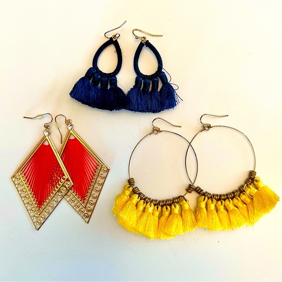 3 pair earrings - fringe - Picture 1 of 1